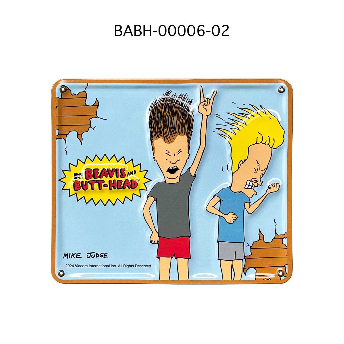 【Beavis and Butt-Head】MINI EMBOSS METAL SIGN/【ビーバス＆バットヘッド】 ミニエンボスメタルサイン