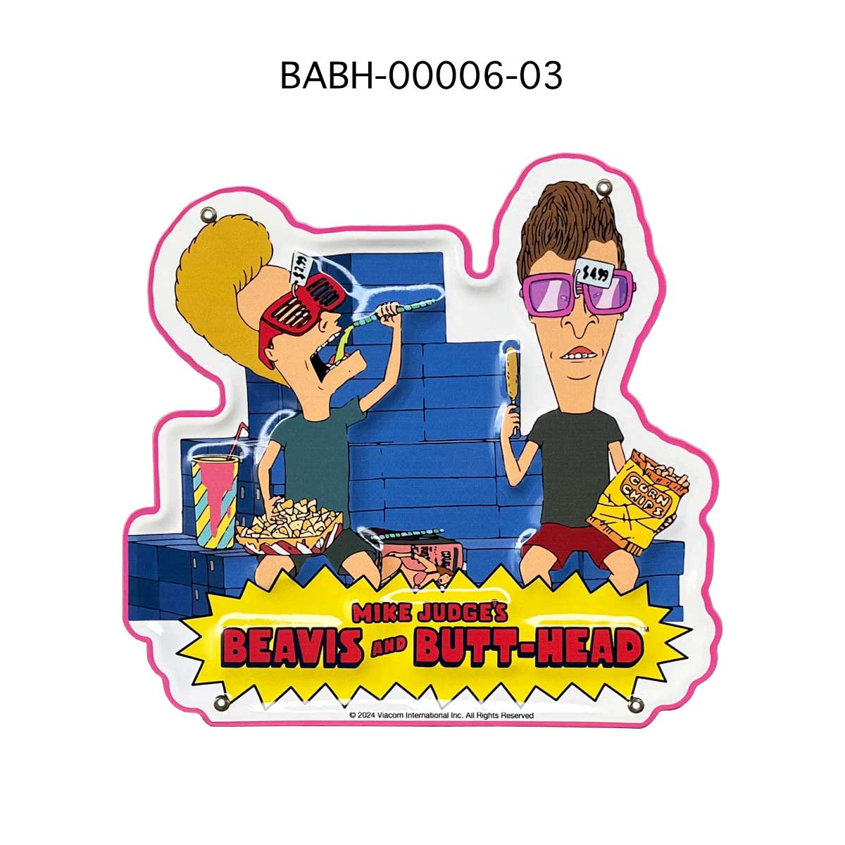 【Beavis and Butt-Head】MINI EMBOSS METAL SIGN/【ビーバス＆バットヘッド】 ミニエンボスメタルサイン