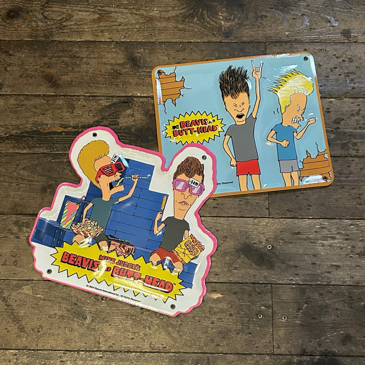 【Beavis and Butt-Head】MINI EMBOSS METAL SIGN/【ビーバス＆バットヘッド】 ミニエンボスメタルサイン