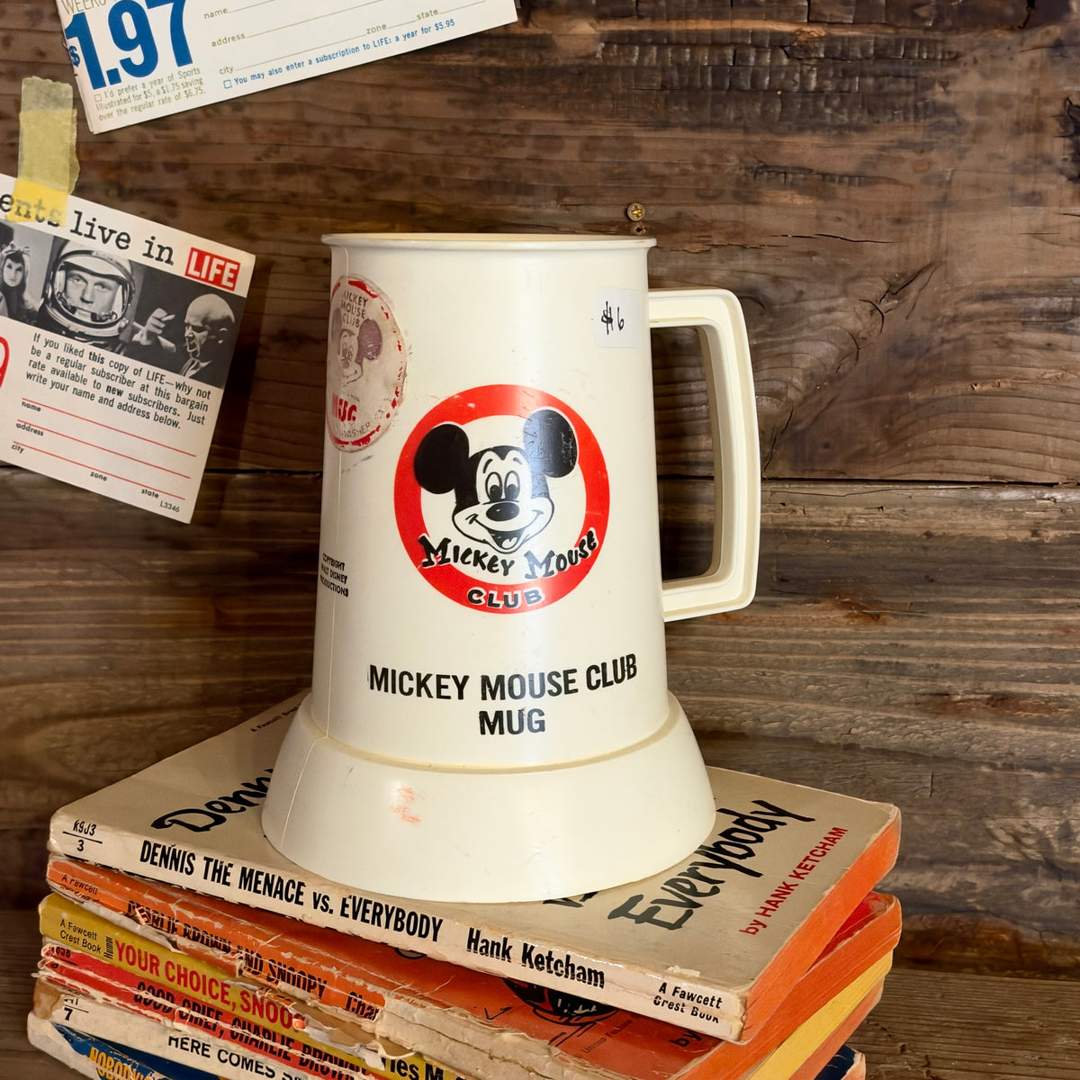 Vintage 1970s Disney Mickey Mouse Club Plastic Mug/ヴィンテージ 1970年代 ディズニー 「ミッキーマウス・クラブ」 プラスチックマグカップ【US限定】