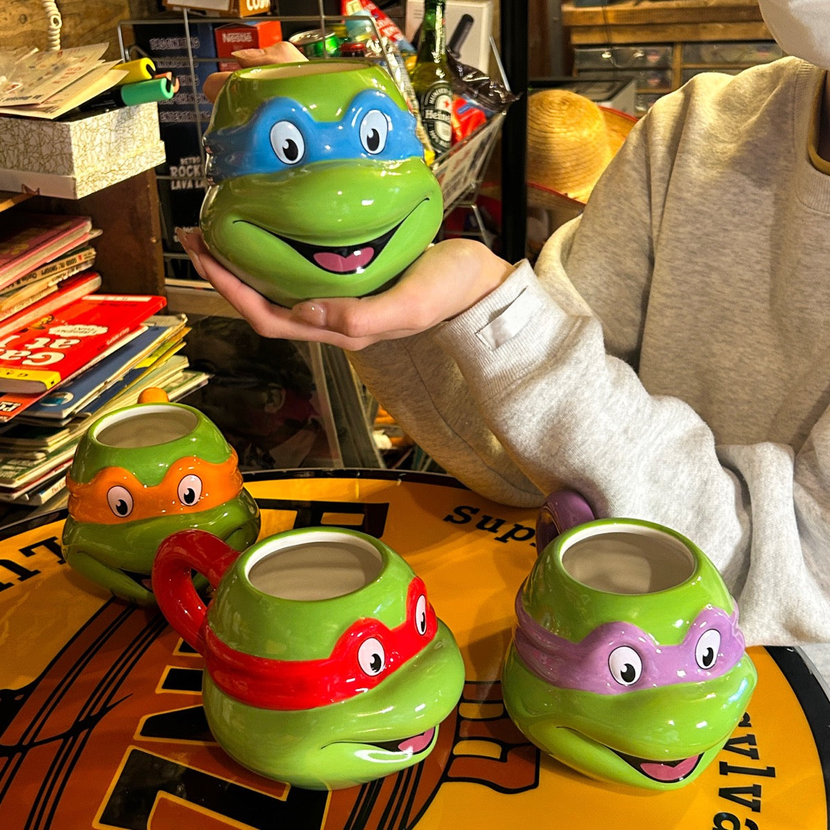 【Mutant Turtles】FACE MUG/【ミュータントタートルズ】 フェイスマグ
