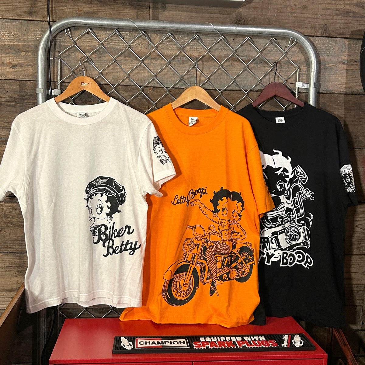 【BETTY BOOP】BIKER T-SHIRT/【ベティブープ】 バイカーTシャツ