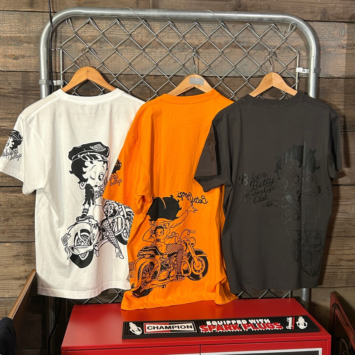 【BETTY BOOP】BIKER T-SHIRT/【ベティブープ】 バイカーTシャツ