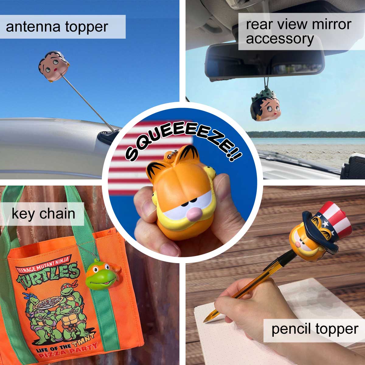 【GARFIELD】SQUEEZE TOPPER KEY CHAIN/【ガーフィールド】 スクイーズトッパーキーチェーン